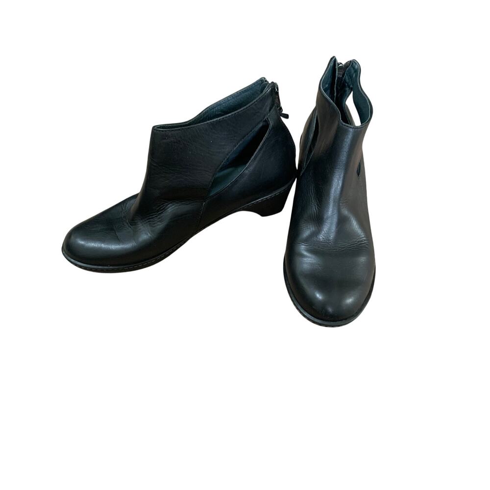 Dansko Bonita Leather Black Back Zip Bootie Cutout Side Womens Size 39  US 8.5 - Picture 2 of 9